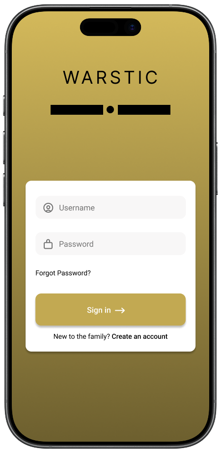Warstic redesigned login screen, V2